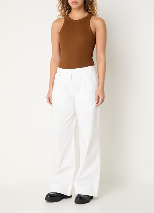 Sofie Schnoor Athenasw mid waist straight fit pantalon - voorkant 3 wit