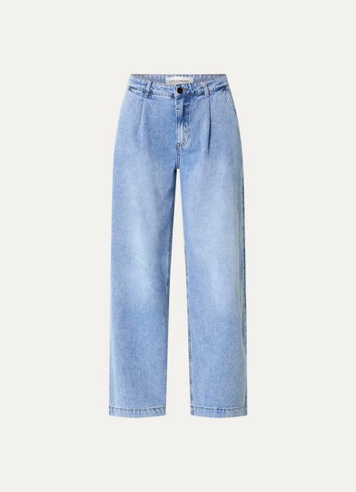 Sofie Schnoor Bilbaosw low waist wide leg jeans met medium wassing - voorkant 3 indigo
