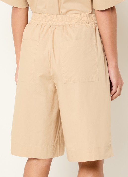 Sofie Schnoor Blairsw high waist wide fit culotte met steekzakken - achterkant camel
