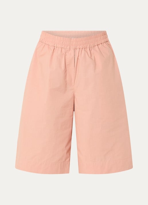 Sofie Schnoor Blairsw high waist wide fit culotte met steekzakken - voorkant zalmroze