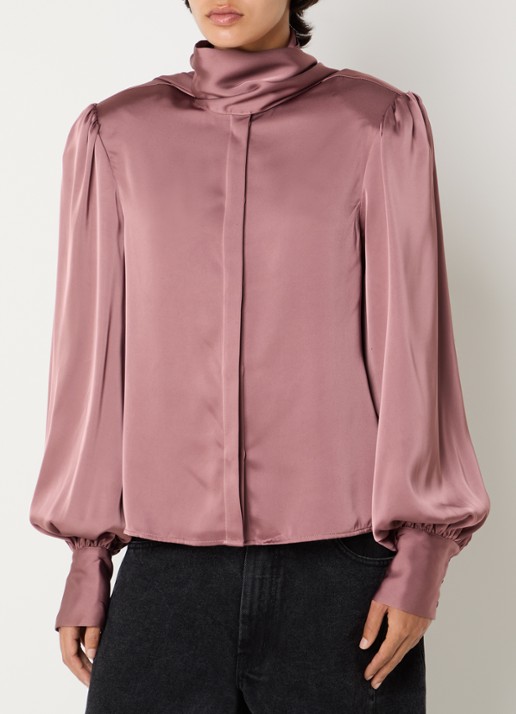 Sofie Schnoor Carina blouse van satijn met sjaalkraag