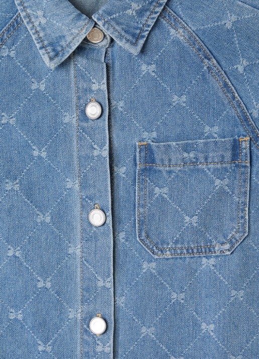 Sofie Schnoor Denim blousejurk met print - detail 3 blauw