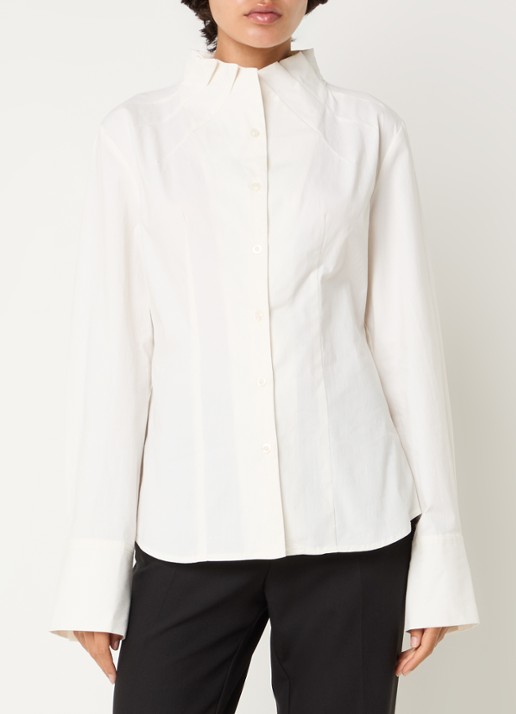 Sofie Schnoor Edensw blouse met opstaande kraag - detail gebroken wit