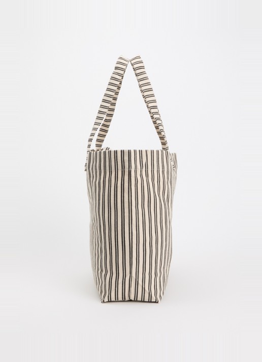 Sofie Schnoor Elin shopper van canvas met streepprint - detail 4 creme
