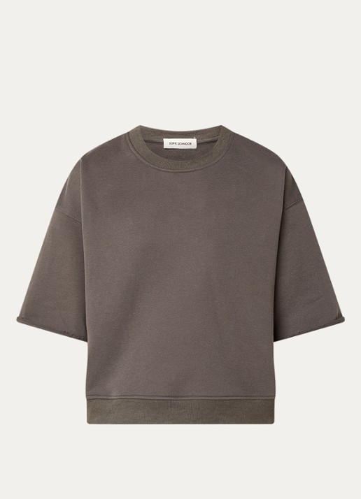 Sofie Schnoor Eloisesw sweater met 3D logoprint - voorkant 2 donkergrijs