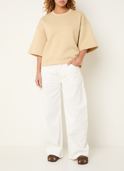 Sofie Schnoor Eloisesw sweater met print - voorkant 2 creme