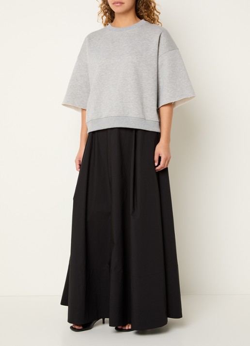 Sofie Schnoor EloiseSY sweater met front- en backprint - voorkant 2 lichtgrijs
