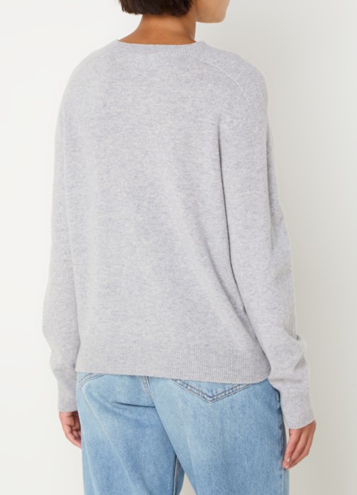 Sofie Schnoor Fijngebreide pullover met gemêleerd dessin - achterkant grijsmele