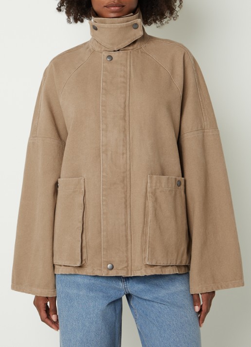 Sofie Schnoor Francosw oversized jack van canvas met opgestikte zakken