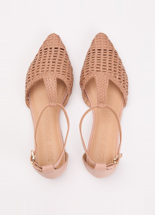 Sofie Schnoor Freysw sandaal van leer met gevlochten details - detail 4 beige
