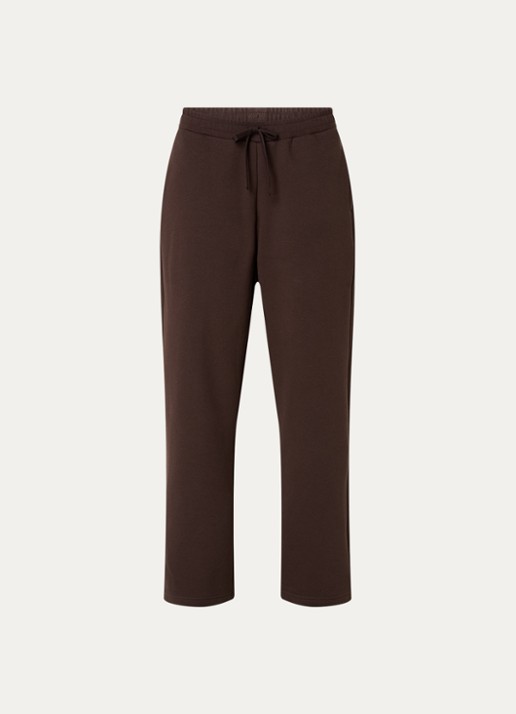 Sofie Schnoor Gabbispo mid waist loose fit joggingbroek met steekzakken - voorkant 3 donkerbruin