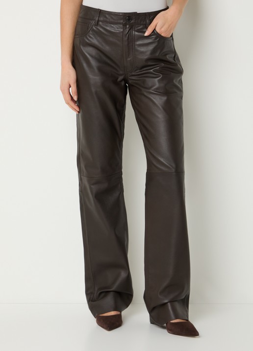Sofie Schnoor Gatti high waist flared fit broek van imitatieleer