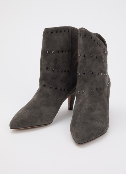 Sofie Schnoor Gittasw enkellaarsje van suède met studs - detail 3 antraciet