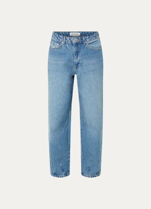 Sofie Schnoor Havana high waist wide leg jeans met steekzakken - voorkant 2 indigo