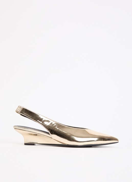 Sofie Schnoor Heldisw slingback van leer met metallic finish - voorkant 2 goud