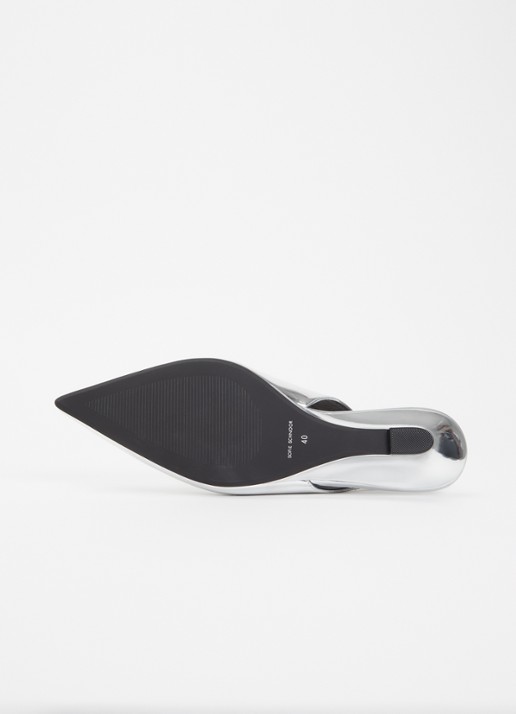 Sofie Schnoor Heldisw slingback van leer met metallic finish - detail 4 zilver