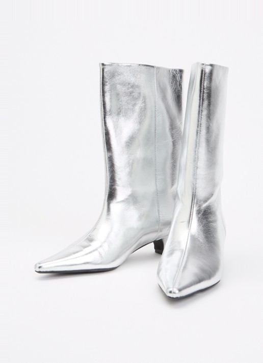 Sofie Schnoor Hella laars van leer met metallic finish  - detail 3 zilver