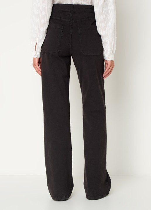 Sofie Schnoor High waist loose fit jeans met opgestikte zakken - achterkant 4 zwart