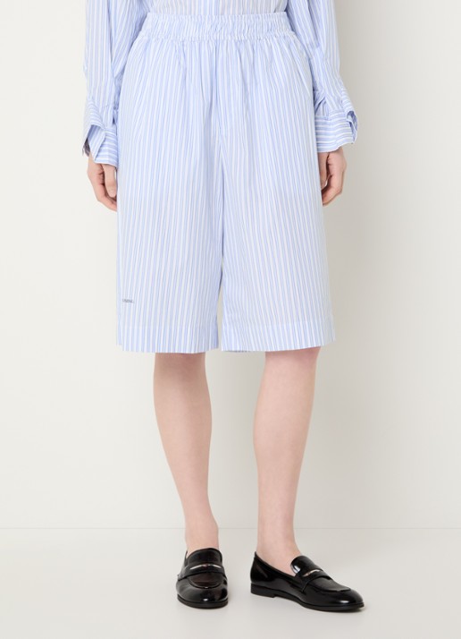 Sofie Schnoor High waist wide fit korte broek met streepprint