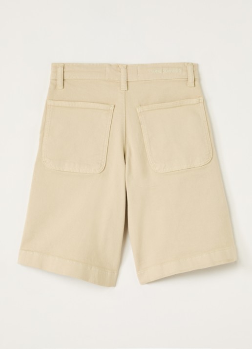 Sofie Schnoor Ivonne straight fit korte broek van denim - voorkant 2 beige