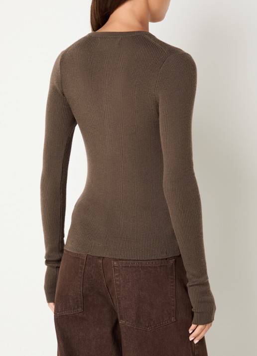 Sofie Schnoor Jules ribgebreid vest - achterkant 3 bruin