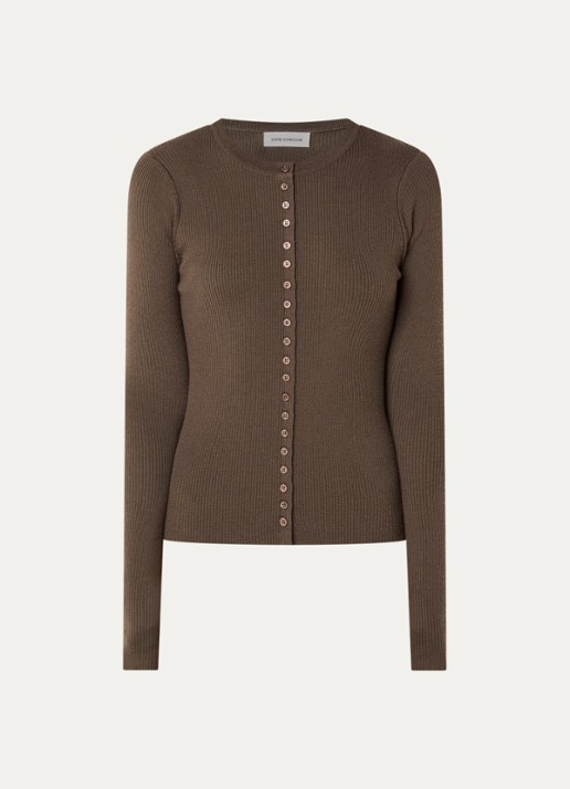 Sofie Schnoor Jules ribgebreid vest - voorkant bruin
