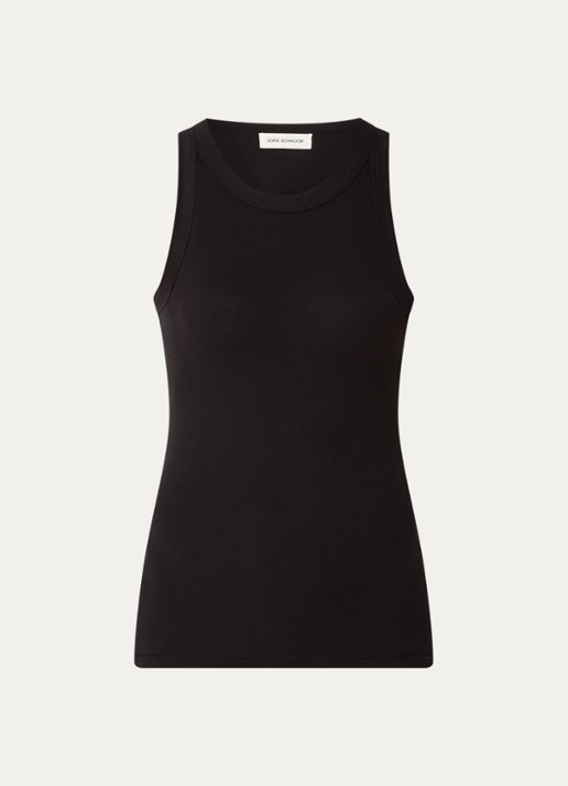 Sofie Schnoor Julliesw tanktop met ribstructuur - voorkant zwart