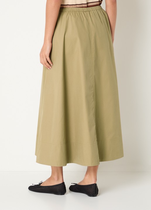 Sofie Schnoor Juneau A-lijn maxi rok - achterkant 2 khaki