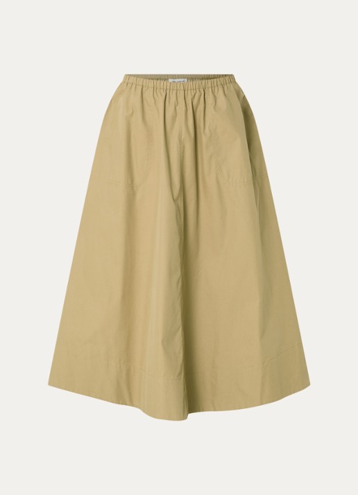 Sofie Schnoor Juneau A-lijn maxi rok - voorkant 3 khaki
