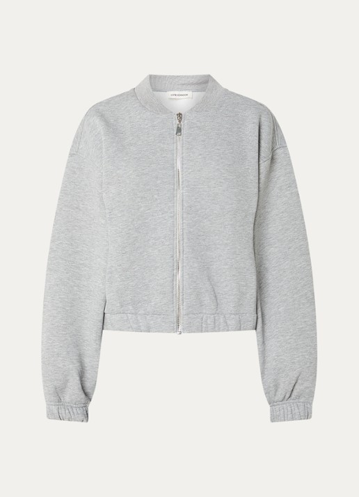 Sofie Schnoor Katie cropped  sweatvest - voorkant grijsmele