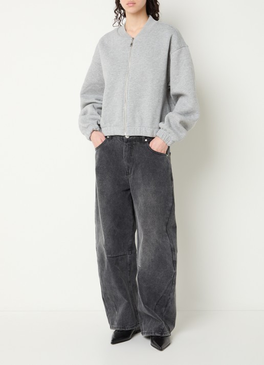 Sofie Schnoor Katie cropped  sweatvest - voorkant 2 grijsmele