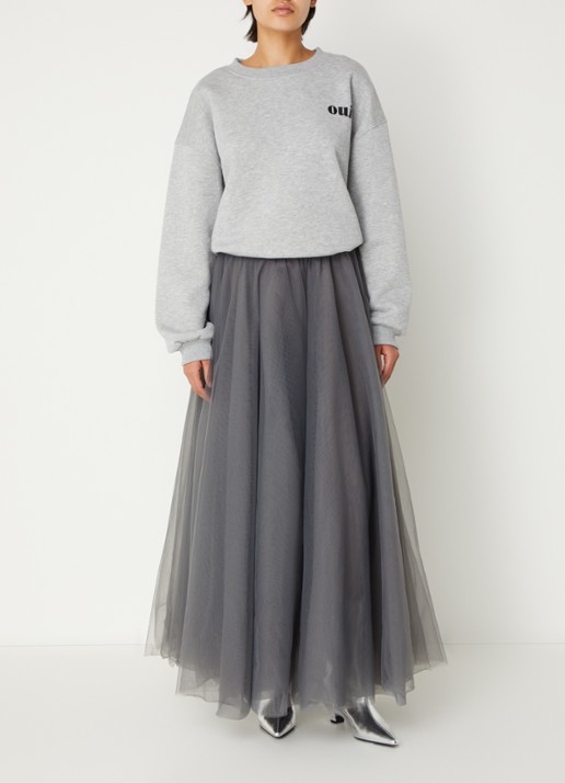 Sofie Schnoor Kayla maxi rok - voorkant 2 donkergrijs