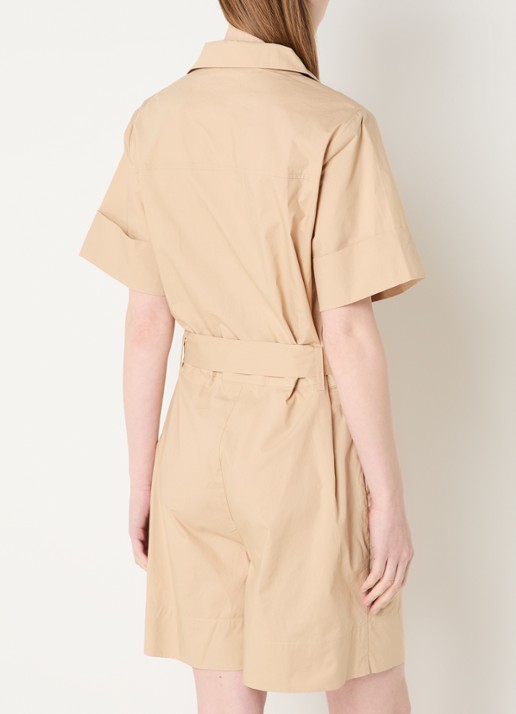 Sofie Schnoor Koasw straight fit playsuit met strikceintuur - achterkant beige