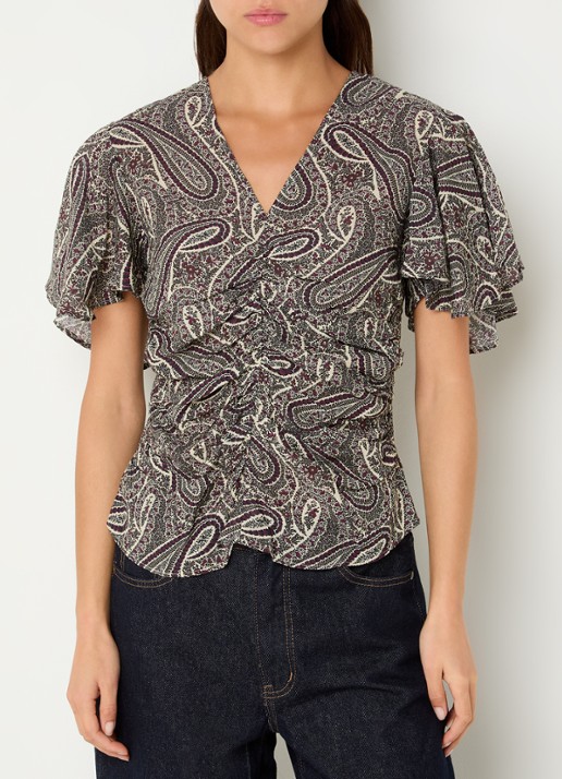 Sofie Schnoor Leelasw top met ruches en paisley dessin
