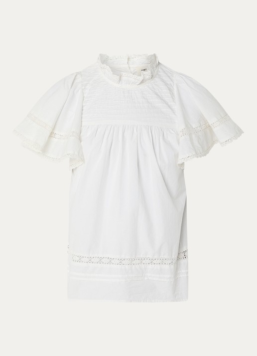Sofie Schnoor lilou top met broderie - voorkant 3 wit