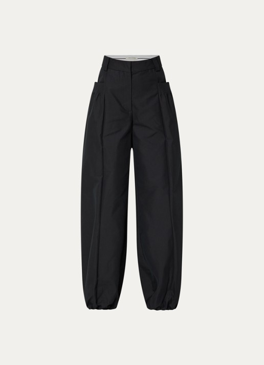 Sofie Schnoor Lumasw high waist tapered fit broek met opgestikte zakken - voorkant 3 zwart