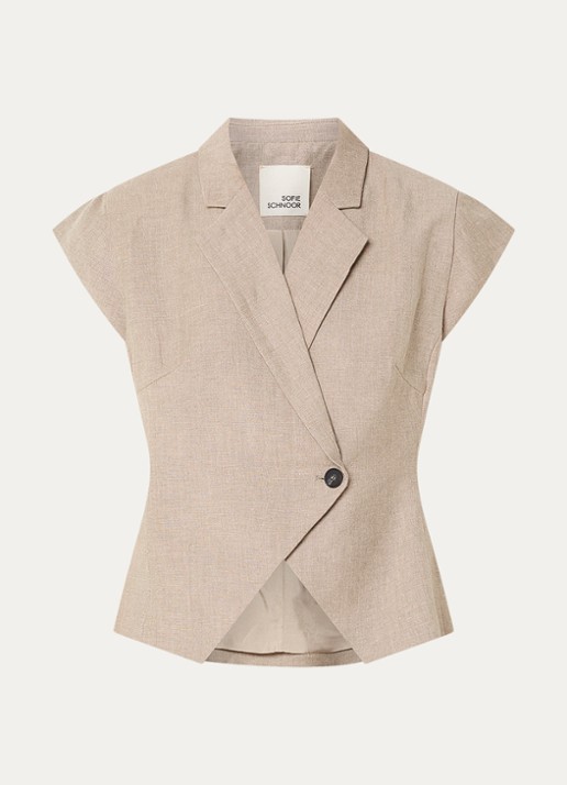 Sofie Schnoor Majsesw getailleerde blazer met vlindermouw - voorkant 3 donkerbeige