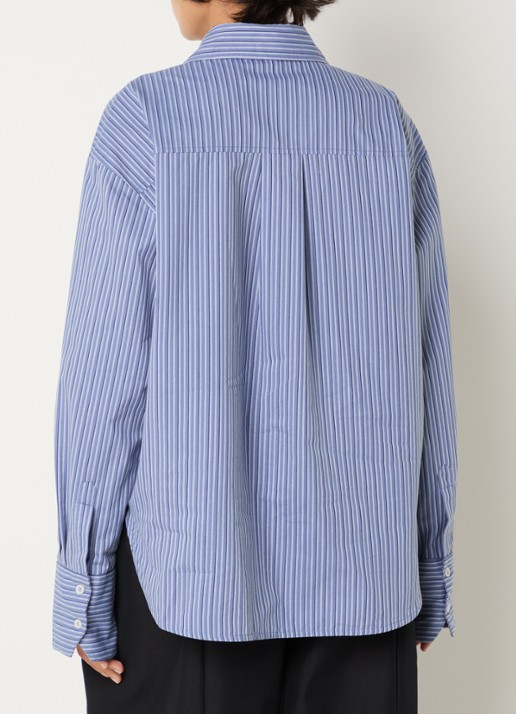 Sofie Schnoor Mashasw blouse met streepprint - achterkant 2 staalblauw