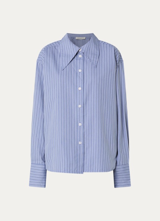 Sofie Schnoor Mashasw blouse met streepprint - voorkant 3 staalblauw
