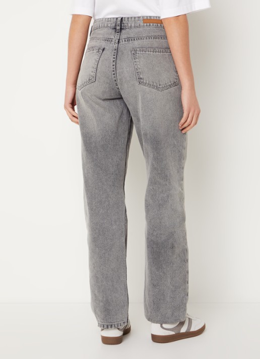 Sofie Schnoor Melika mid waist straight leg jeans met steekzakken - achterkant grijs