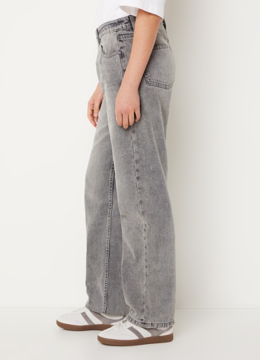 Sofie Schnoor Melika mid waist straight leg jeans met steekzakken - detail 3 grijs