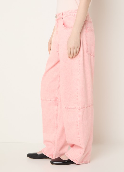 Sofie Schnoor Mid waist tapered fit jeans met gekleurde wassing - detail 3 roze