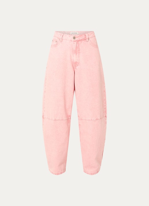 Sofie Schnoor Mid waist tapered fit jeans met gekleurde wassing - voorkant 4 roze