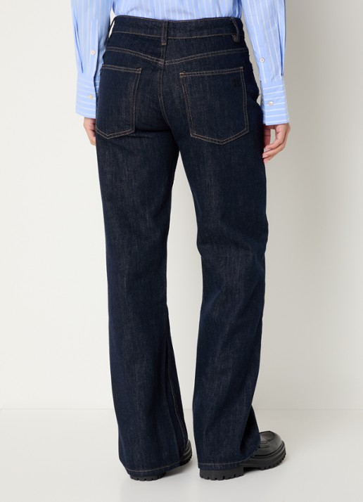 Sofie Schnoor Milanosw high waist straight leg jeans met donkere wassing - achterkant 3 indigo