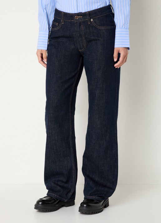 Sofie Schnoor Milanosw high waist straight leg jeans met donkere wassing