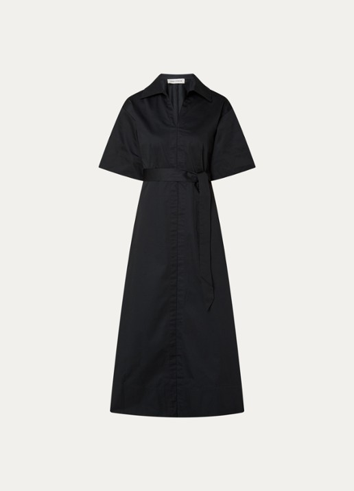 Sofie Schnoor Minasw maxi tuniekjurk met ceintuur - voorkant 3 zwart