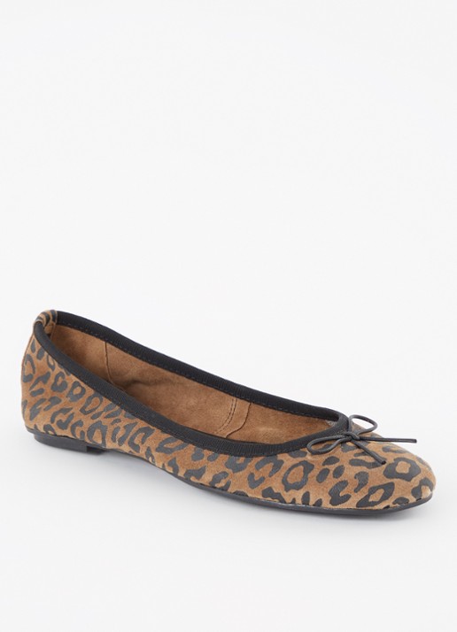 Sofie Schnoor Minna ballerina van suède met panterprint