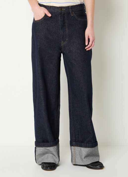 Sofie Schnoor Misha high waist wide leg jeans met donkere wassing