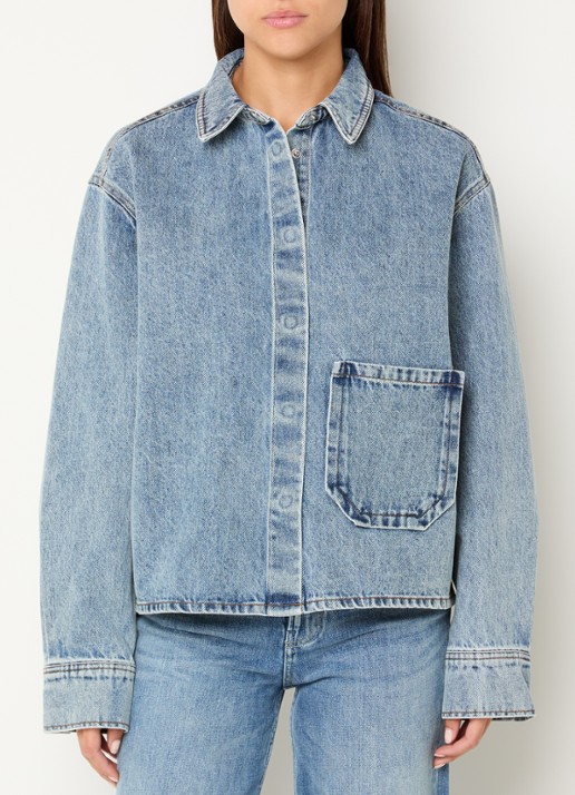 Sofie Schnoor Nashsw blouse van denim met backprint - achterkant 4 indigo