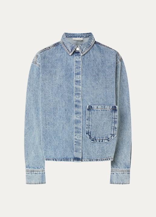 Sofie Schnoor Nashsw blouse van denim met backprint - voorkant indigo
